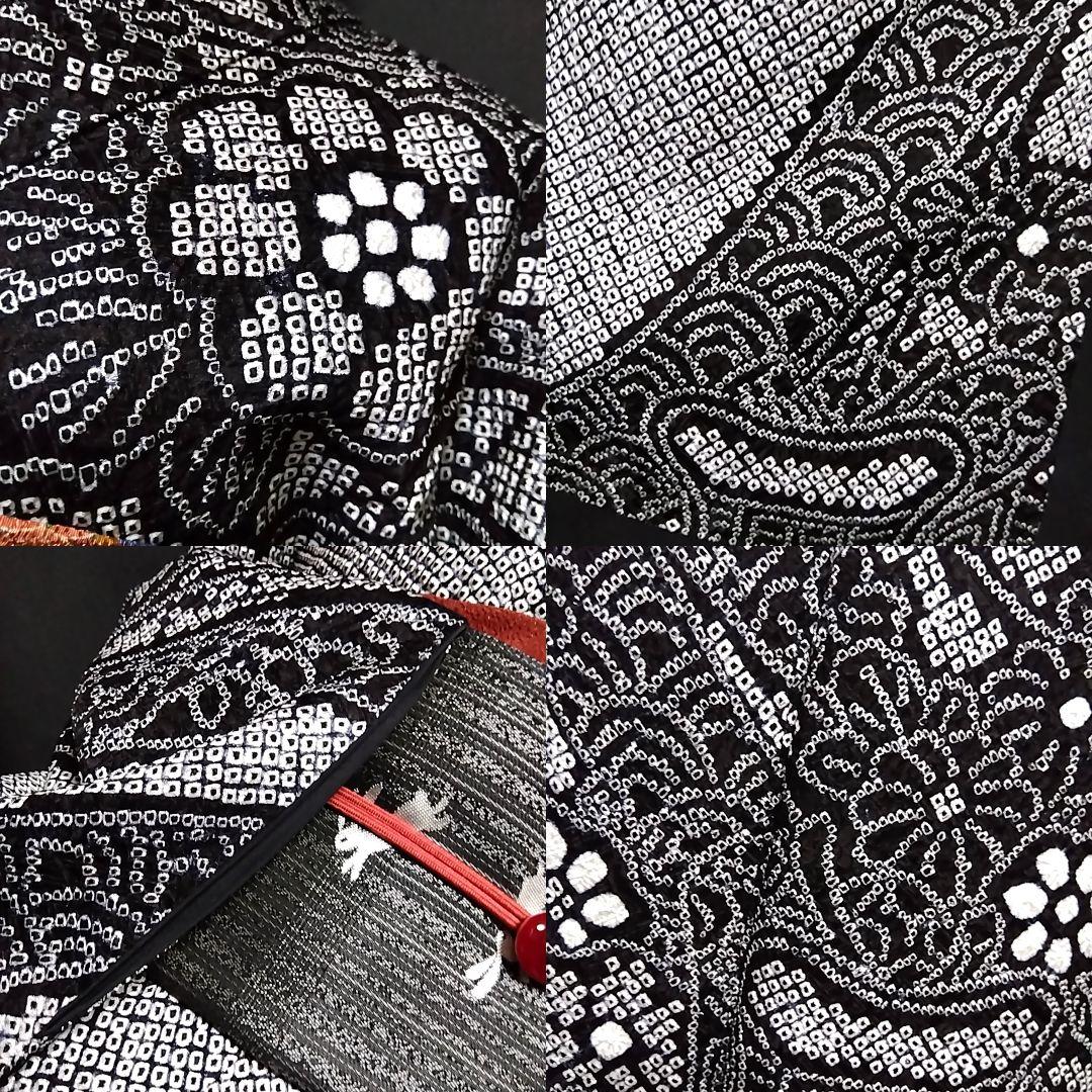 総絞り 訪問着　 黒絞り 裄63