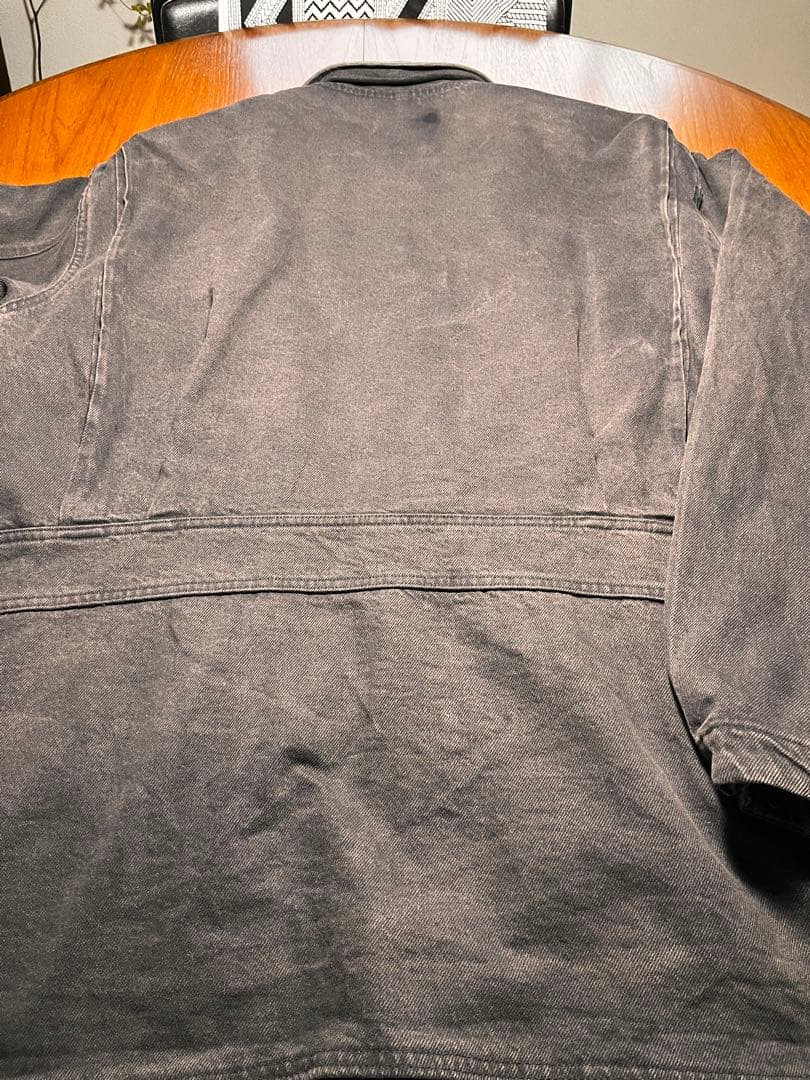 COMOLI 元ネタ　Woolrich 襟レザー　カバーオール ブラック　USA