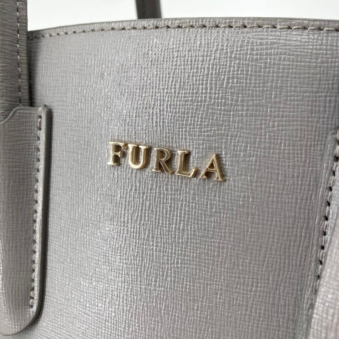 美品✨FURLA フルラ テッサ 2way ハンドバッグ レザー グレー