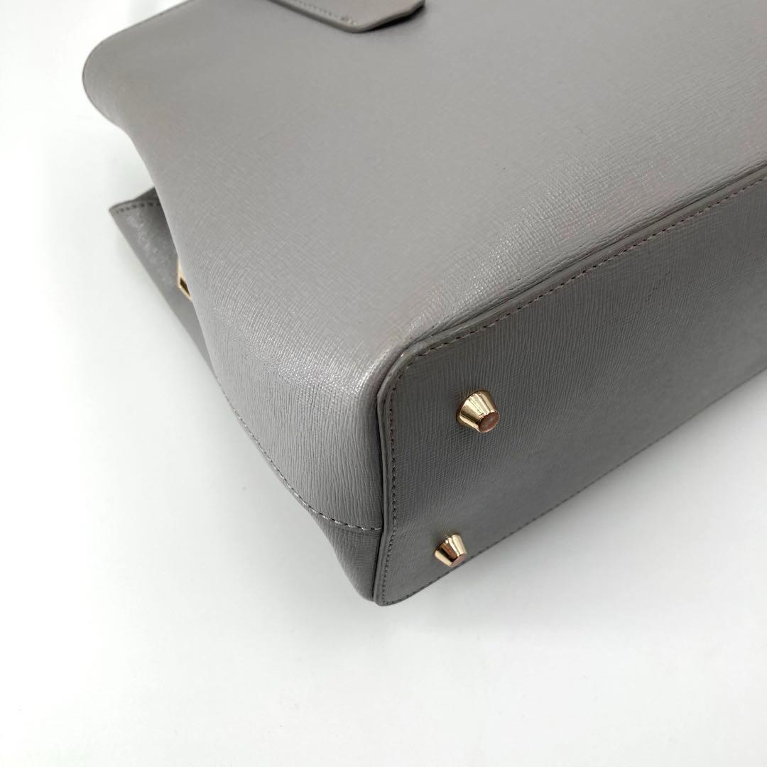 美品✨FURLA フルラ テッサ 2way ハンドバッグ レザー グレー