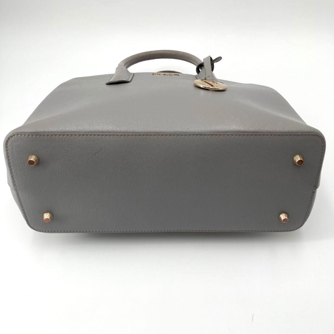 美品✨FURLA フルラ テッサ 2way ハンドバッグ レザー グレー