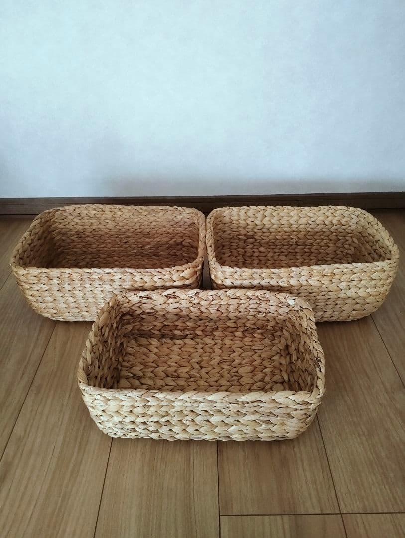 無印良品 ニトリ 10個組ラタンバスケット　長方形　角型　ウォーターヒヤシンス
