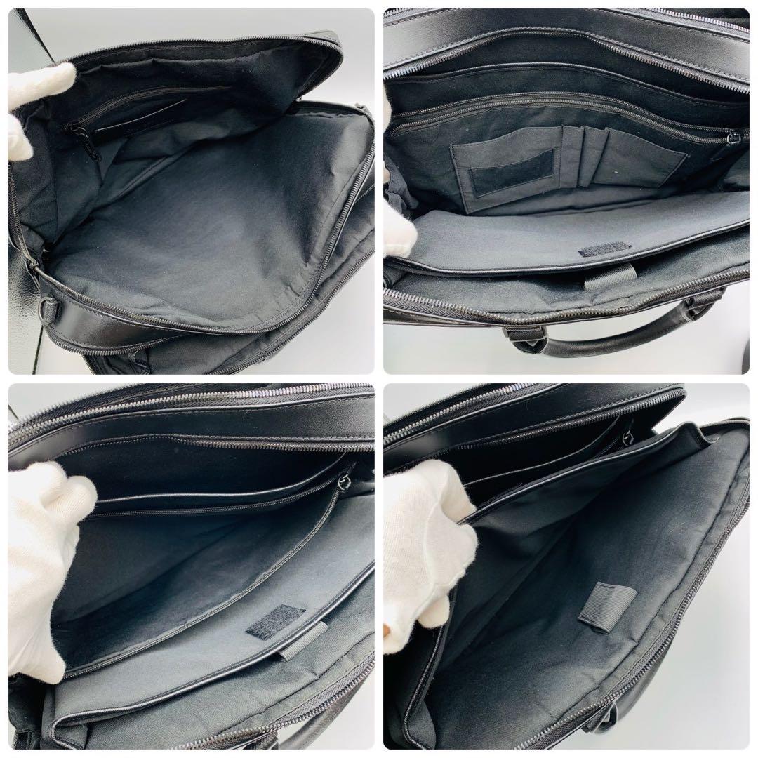 未使用級✨カルバンクライン 2way ブリーフケース ビジネス 黒 レザー