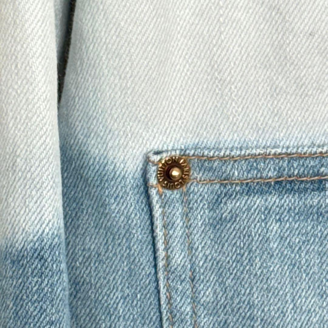 louis vuitton デニムジャケット ロゴ グラデーション フリンジ