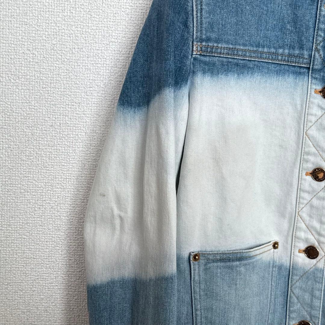 louis vuitton デニムジャケット ロゴ グラデーション フリンジ