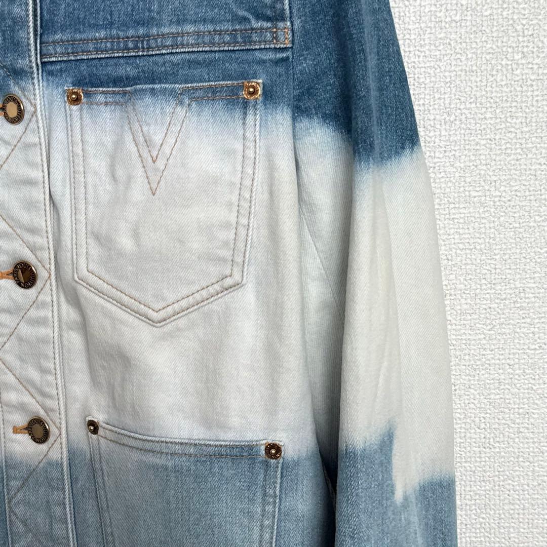 louis vuitton デニムジャケット ロゴ グラデーション フリンジ