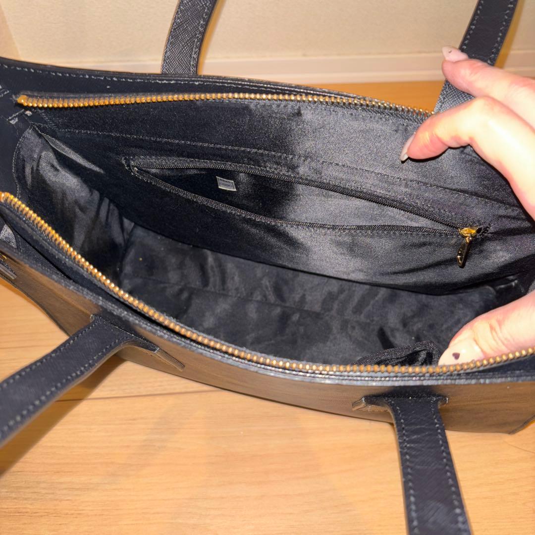 LANVIN en Bleu 本革　ブラック A4 トートバッグ