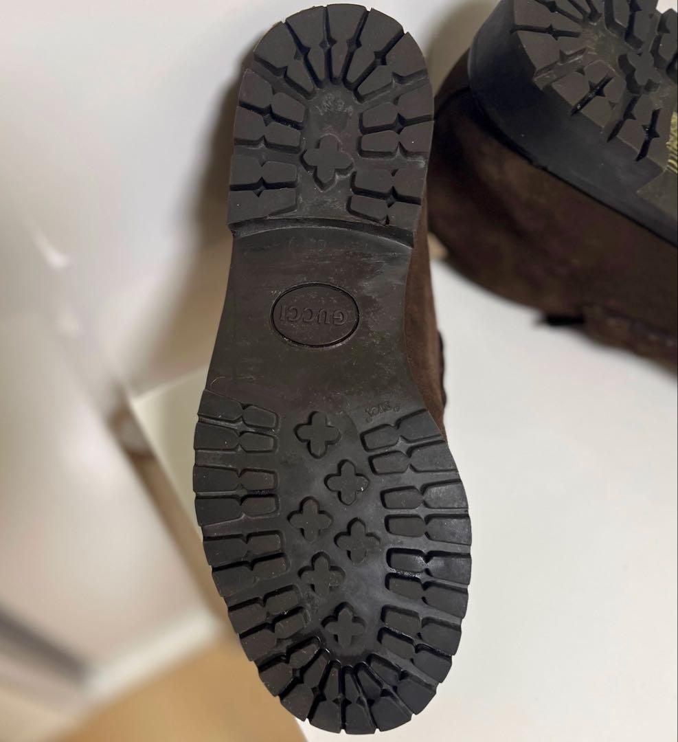GUCCI ブラウン スエード ビットローファー