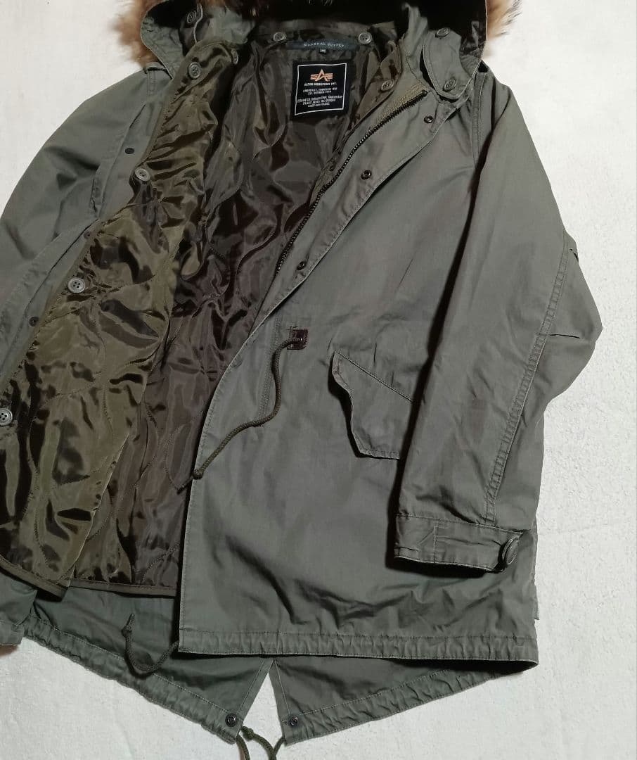 《アルファインダーストリーズ》SHIPS別注 モッズコート オリーブグリーンM