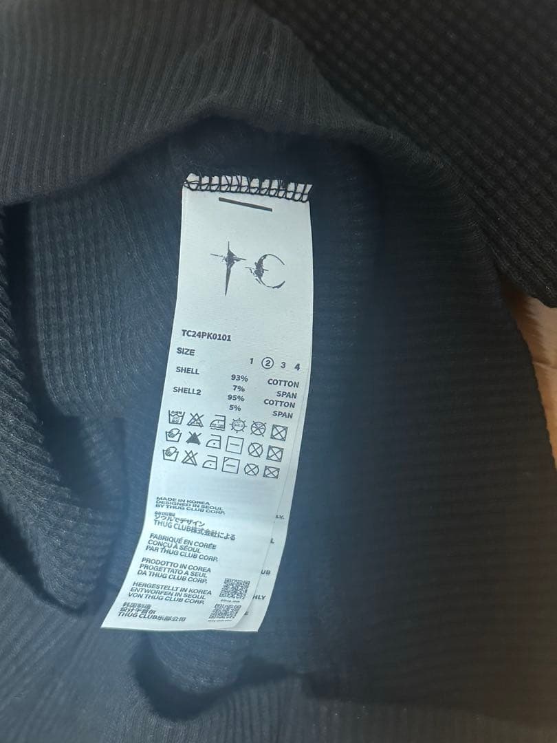 入手困難‼️THUG CLUB サグクラブ ブラック ポロシャツ ニットサーマル