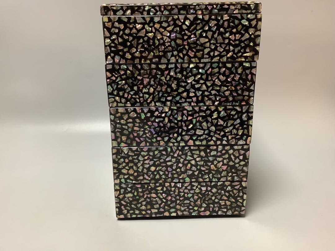 螺鈿　青貝　重箱　五段重　替え蓋付き