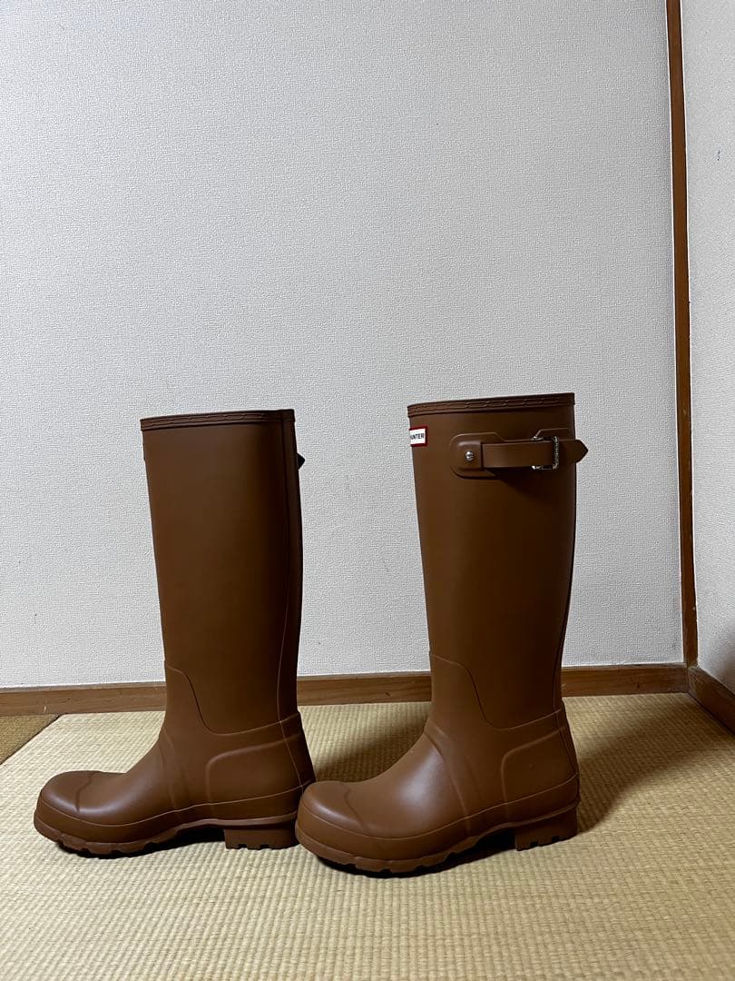 HUNTER 長靴 バックル付き　ブラウン