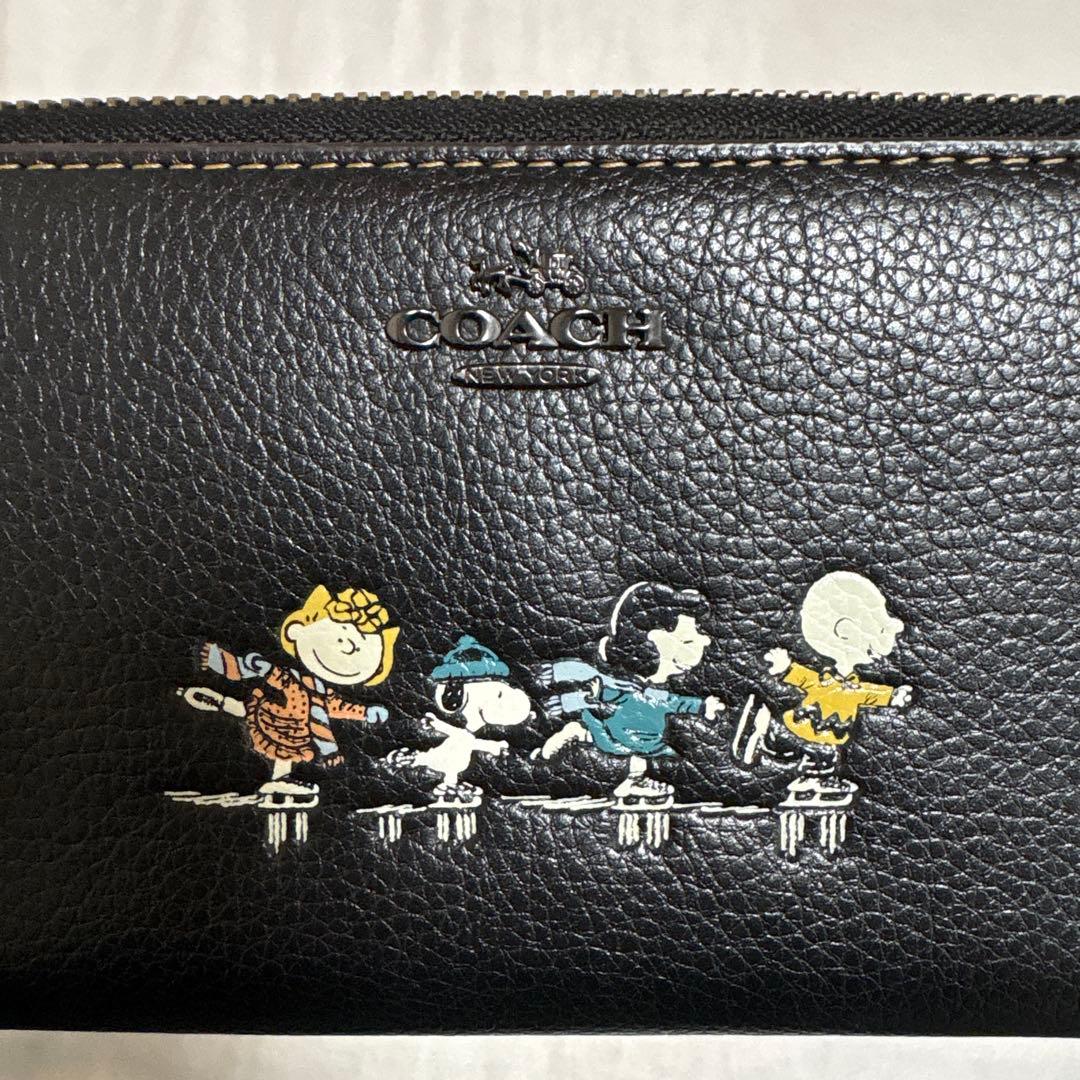 COACH スヌーピー 長財布 ブラック