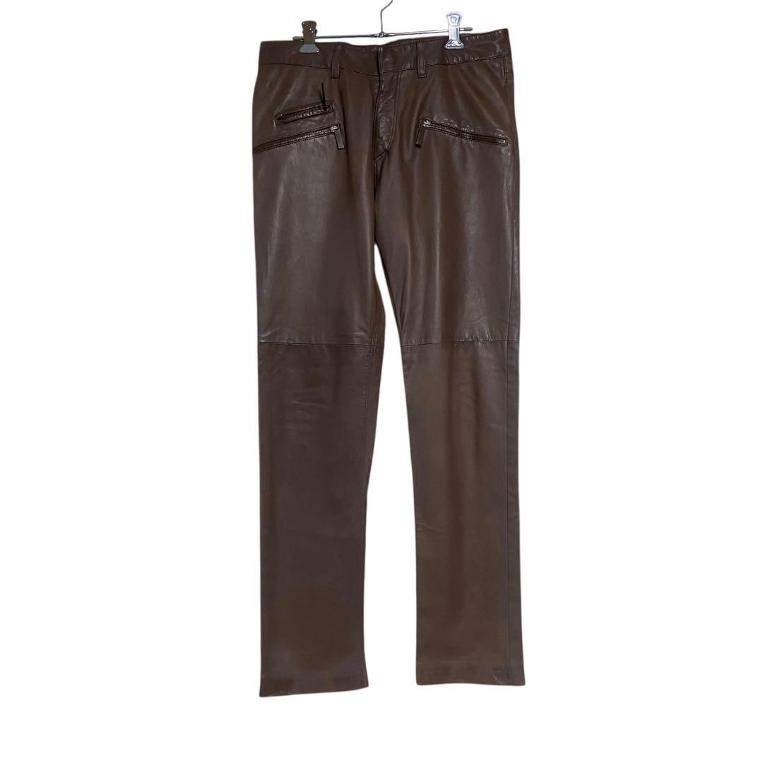 RUFFO ルッフォ　レザー パンツ　イタリア製　ナッパレザー　ブラウン
