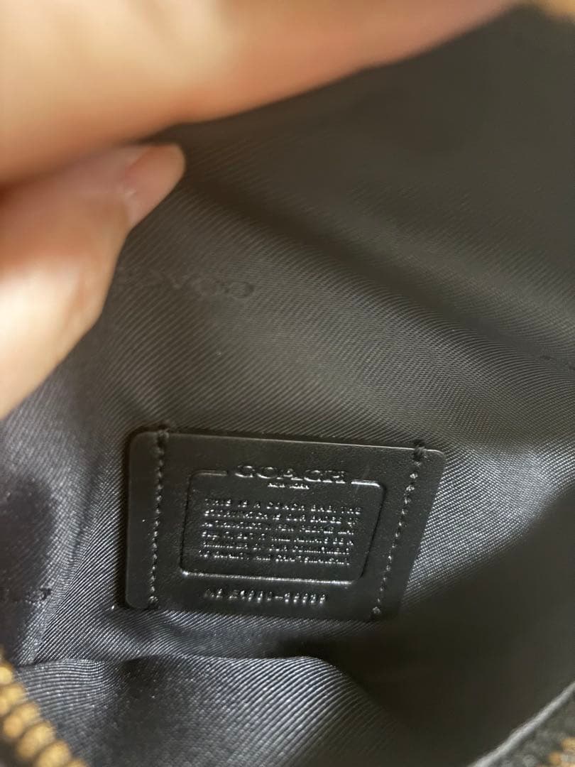 COACH ボディバッグ ウエストバッグ シルバー金具 レザー ブラック