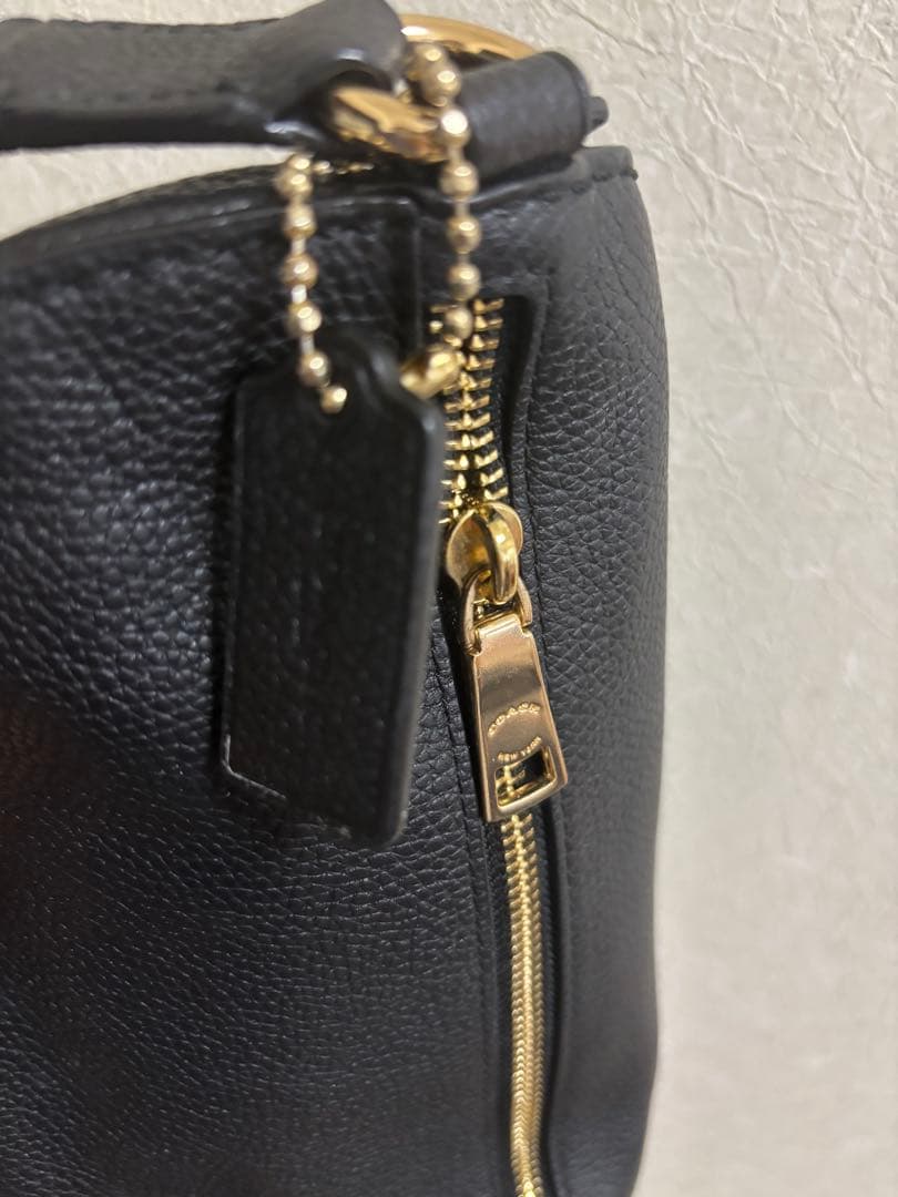 COACH ボディバッグ ウエストバッグ シルバー金具 レザー ブラック