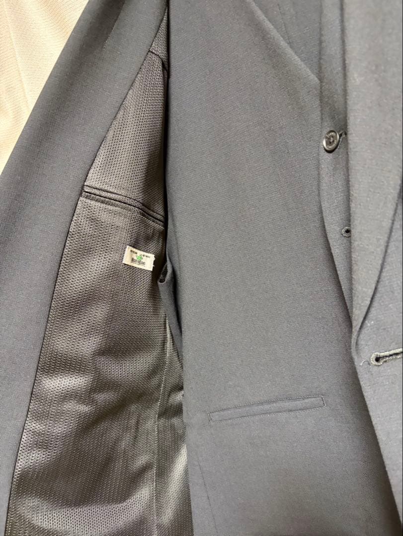 グレー シングルブレスト ビジネススーツ