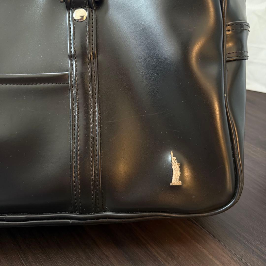 ★美品★ EASTBOY スクールバッグ 合皮 ブラック 女神刺繍