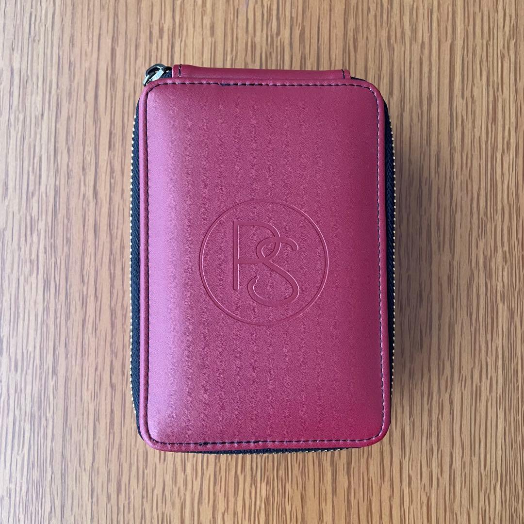 【美品】PLUSSOUND イヤホン レザーケース　色：バーガンディ