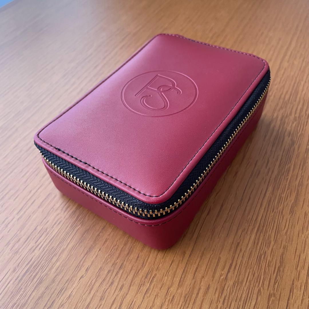 【美品】PLUSSOUND イヤホン レザーケース　色：バーガンディ