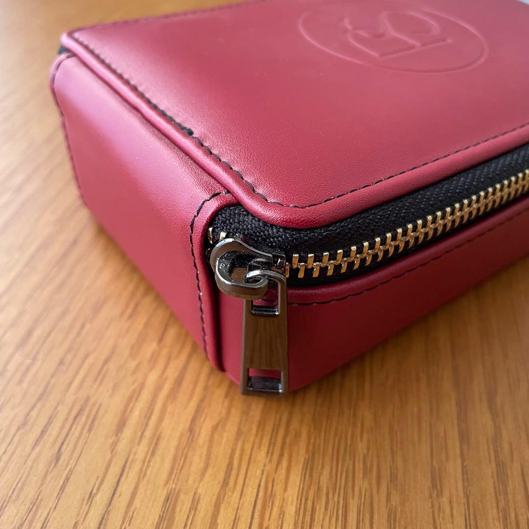 【美品】PLUSSOUND イヤホン レザーケース　色：バーガンディ