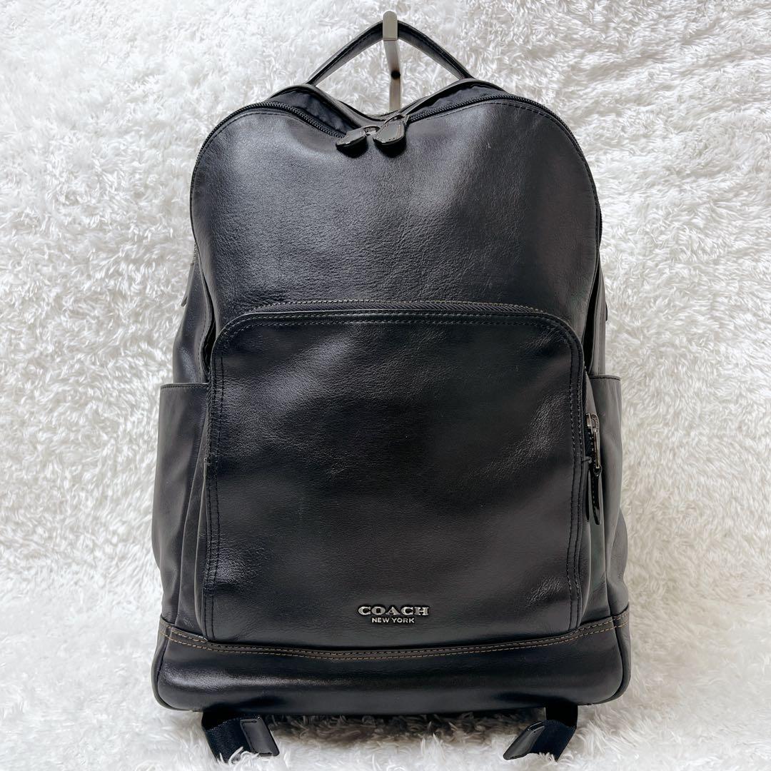バッグ COACH Graham Backpack all Leather Black