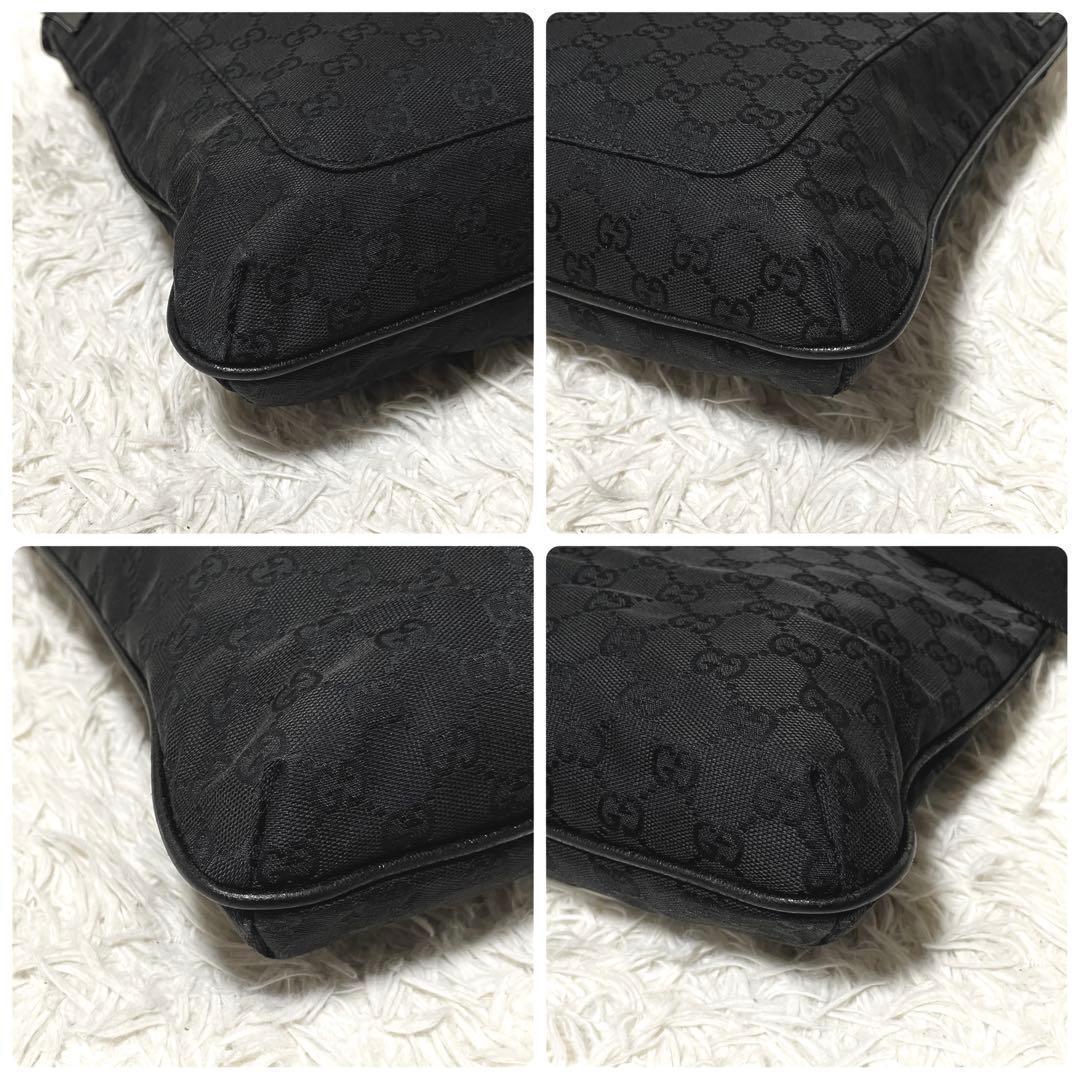 【美品】GUCCI グッチ　ショルダーバッグ　キャンバス　ブラック　黒　大容量