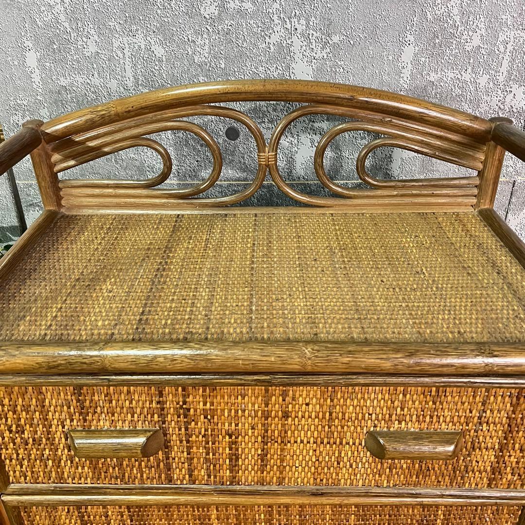 やっち★꧁籐家具꧂ラタン 5段チェスト 箪笥 タンス たんす 昭和レトロ