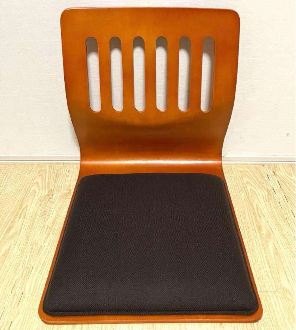 不二貿易 木製 座椅子 4脚セット クッション付き 曲がり木 和室 旅館 居酒屋