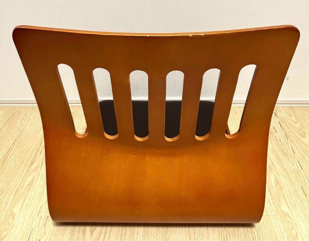 不二貿易 木製 座椅子 4脚セット クッション付き 曲がり木 和室 旅館 居酒屋