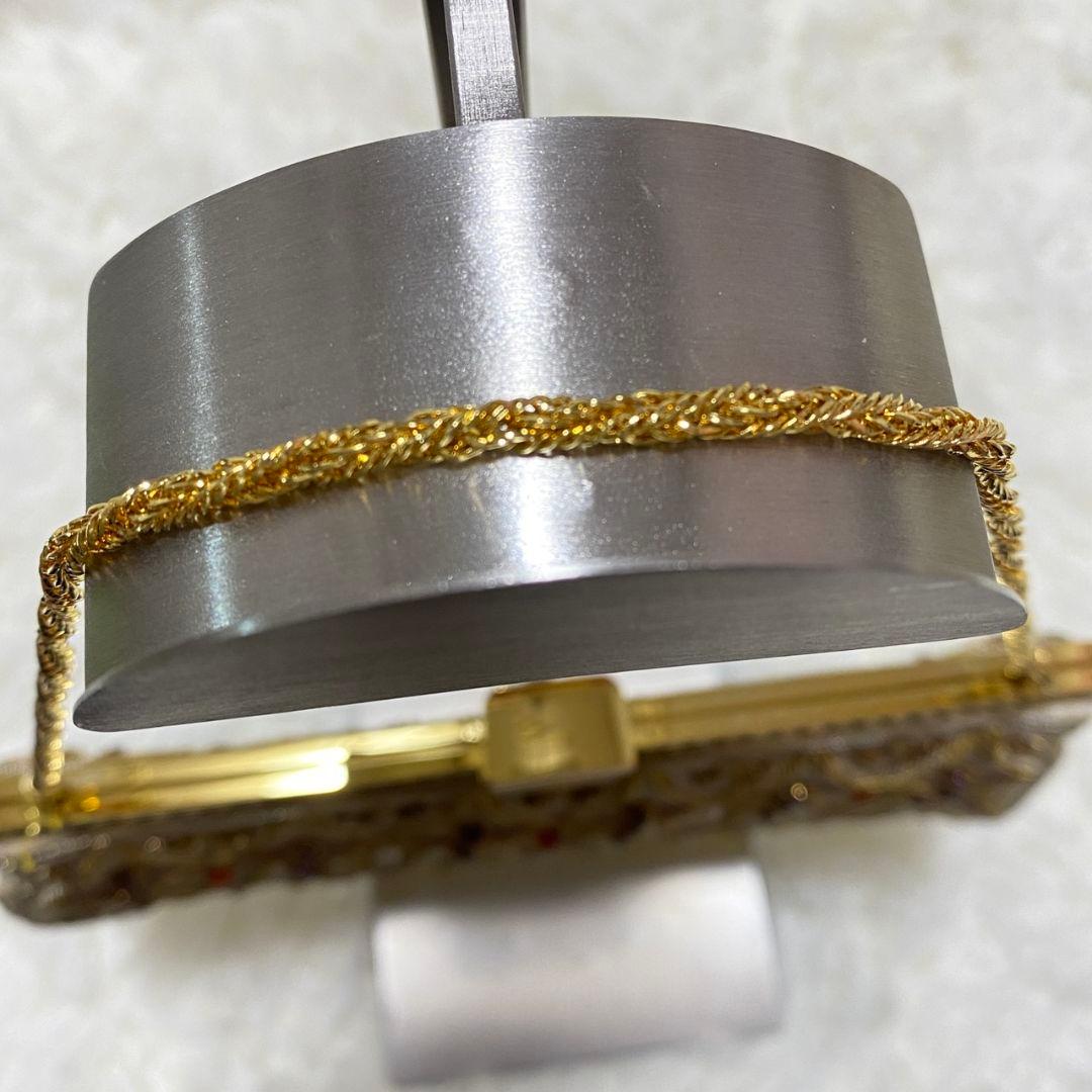 ●良品●　LUMY　ルミーはしもと　皇室御用達　がま口　ビーズ刺繍　ハラコバッグ