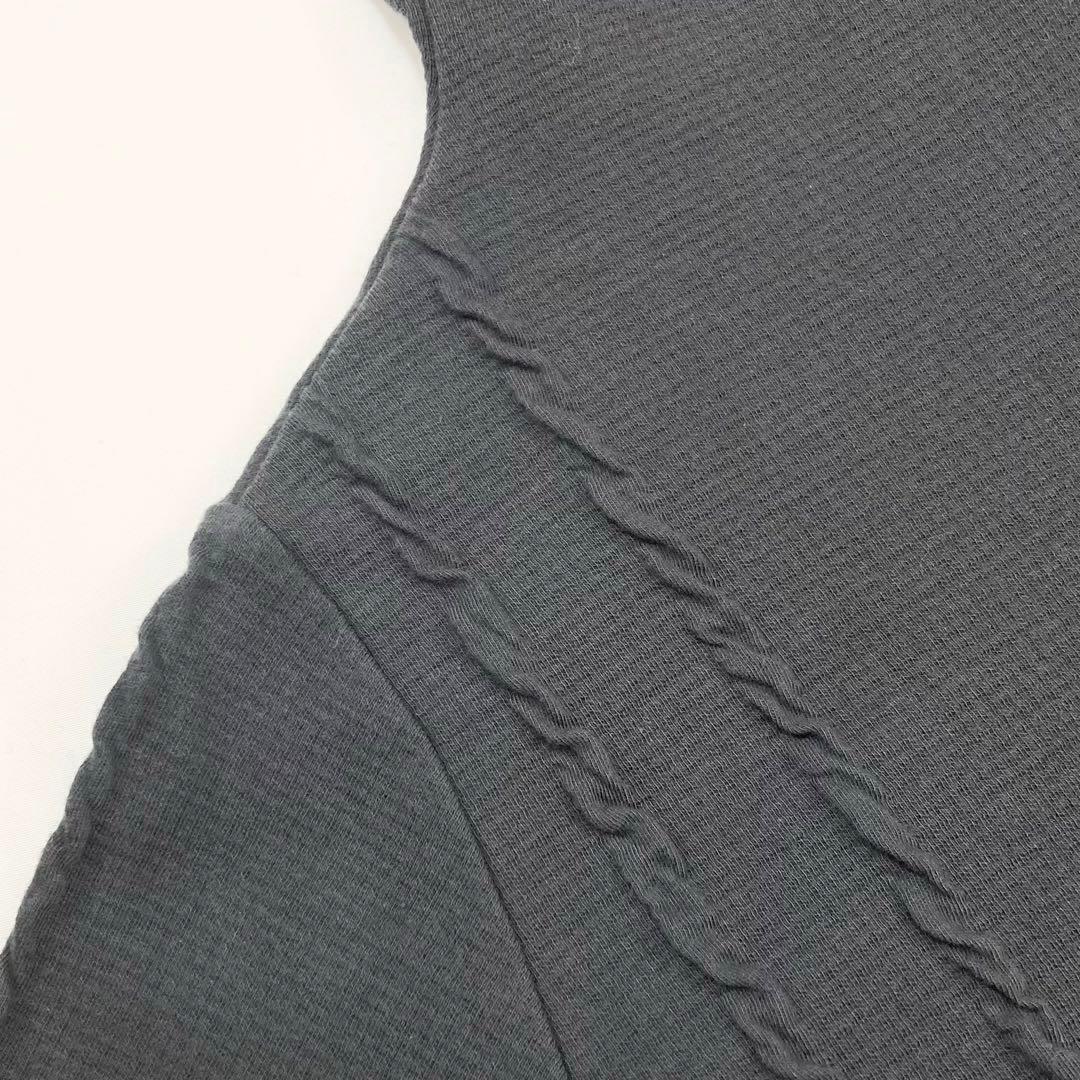 Y's ワイズ STRIPE JACQUARD HIGH NECK T グレー2