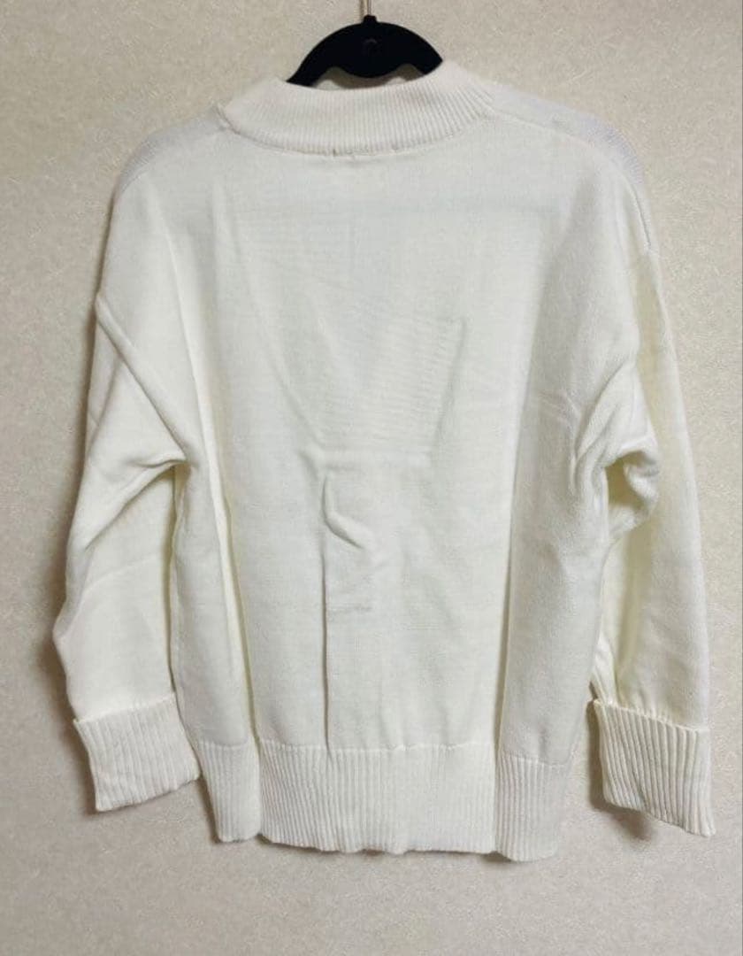 ハート刺繍 ホワイトニットカーディガン XL アミパリス AMI paris