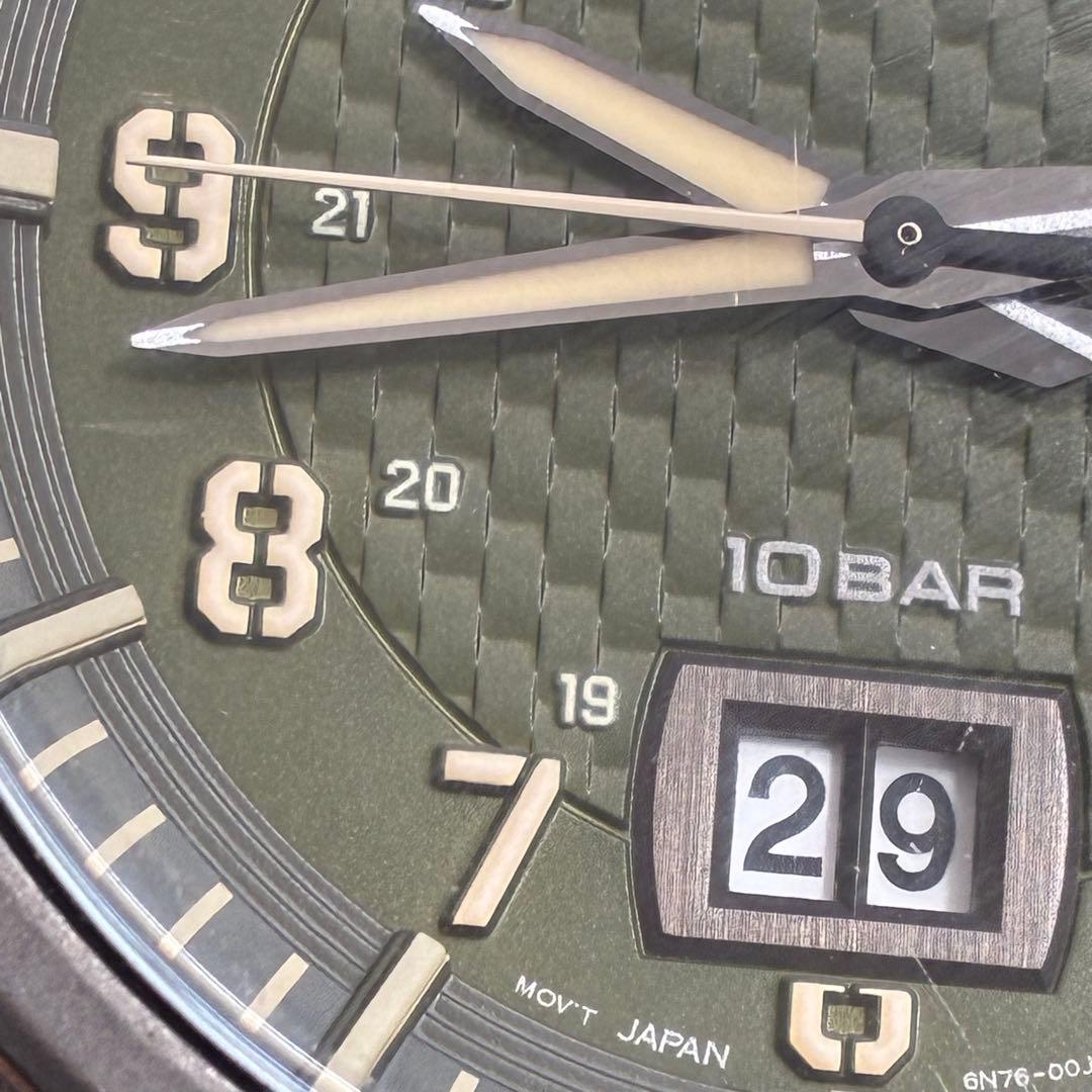 セイコー　クォーツ　メンズ　カーキベルト