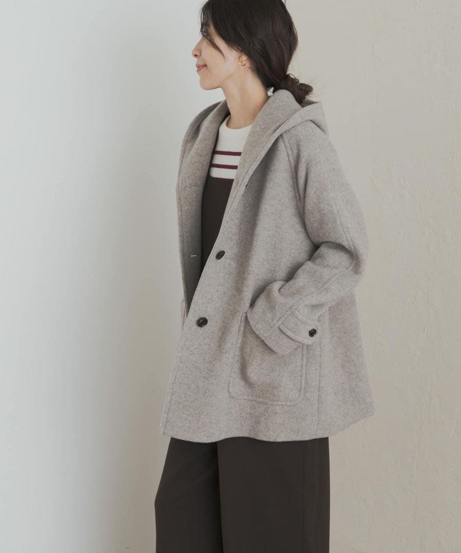 アーバンリサーチドアーズ　エアリーウールフードコート　極美品