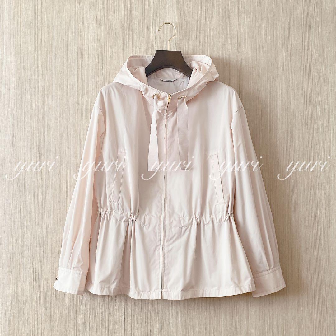 【1249】アナイ　タフタフードツキブルゾン　ライトベージュ　36