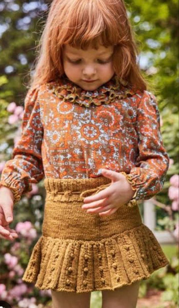 ボトムス Eyelet Popcorn Skating Skirt-Tarragon 2y