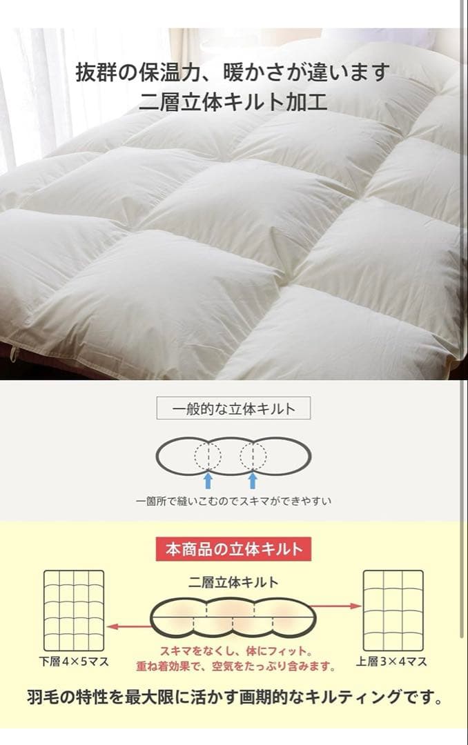 羽毛布団 シングル ハンガリー産ホワイトマザーグースダウン95% 日本製