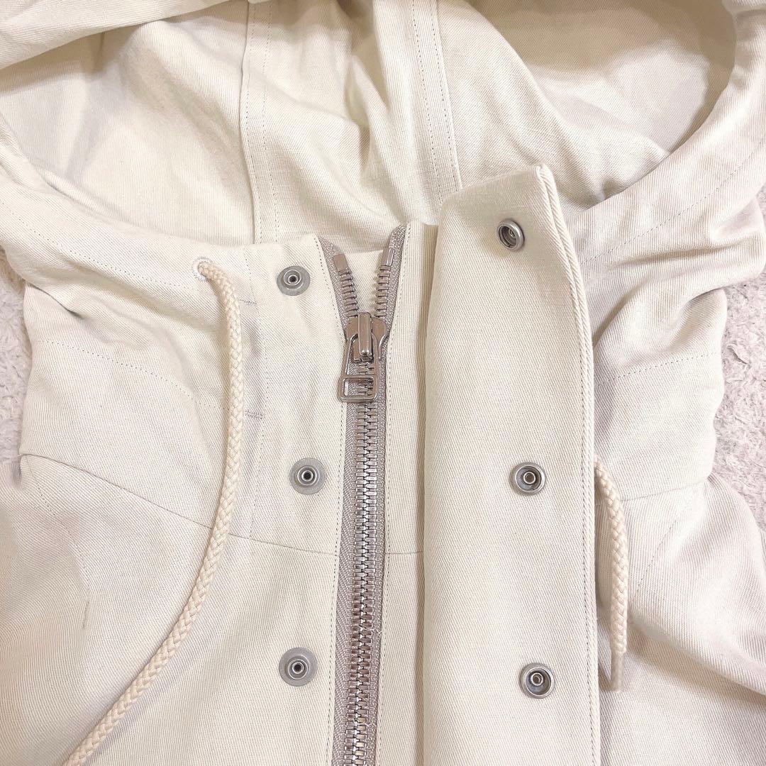 【美品】YLEVE イレーヴ コットン/リネン モッズコート フーデッド