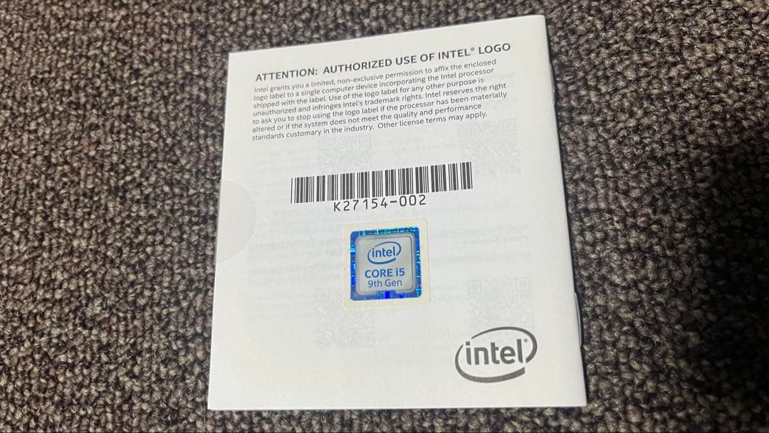 動作確認済みIntel Core i5-9600K CPU LGA 1151