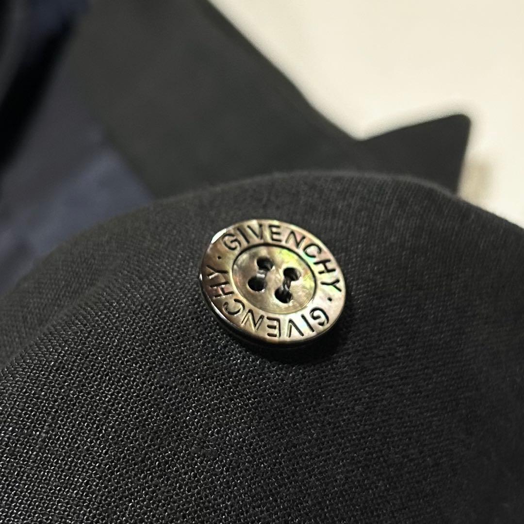 80s GIVENCHY リネン100% ダブルブレスト テーラードジャケット