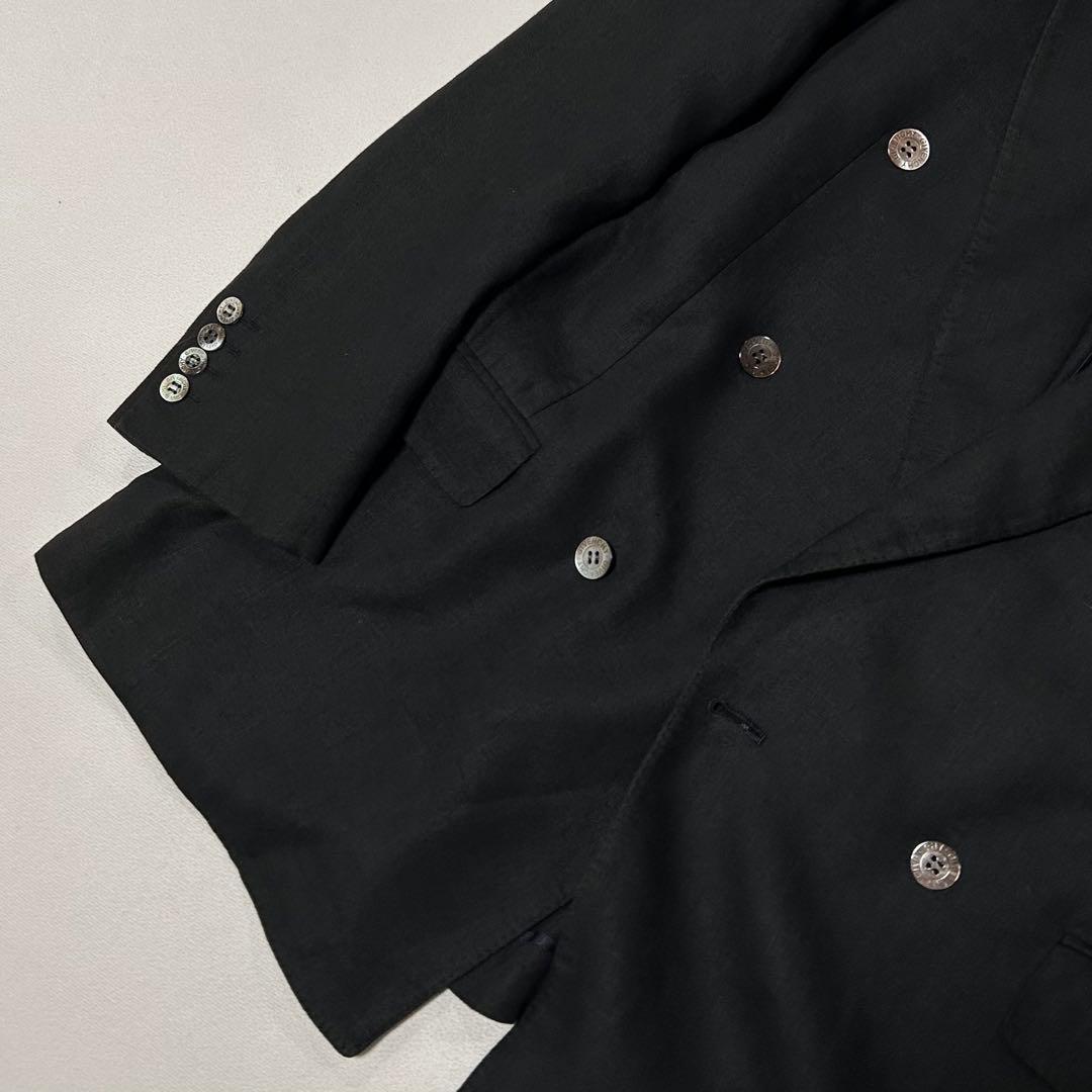 80s GIVENCHY リネン100% ダブルブレスト テーラードジャケット