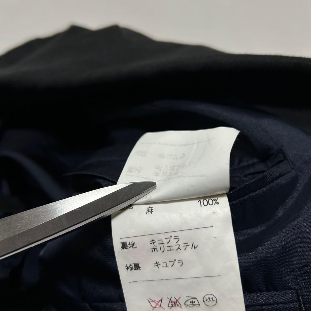 80s GIVENCHY リネン100% ダブルブレスト テーラードジャケット