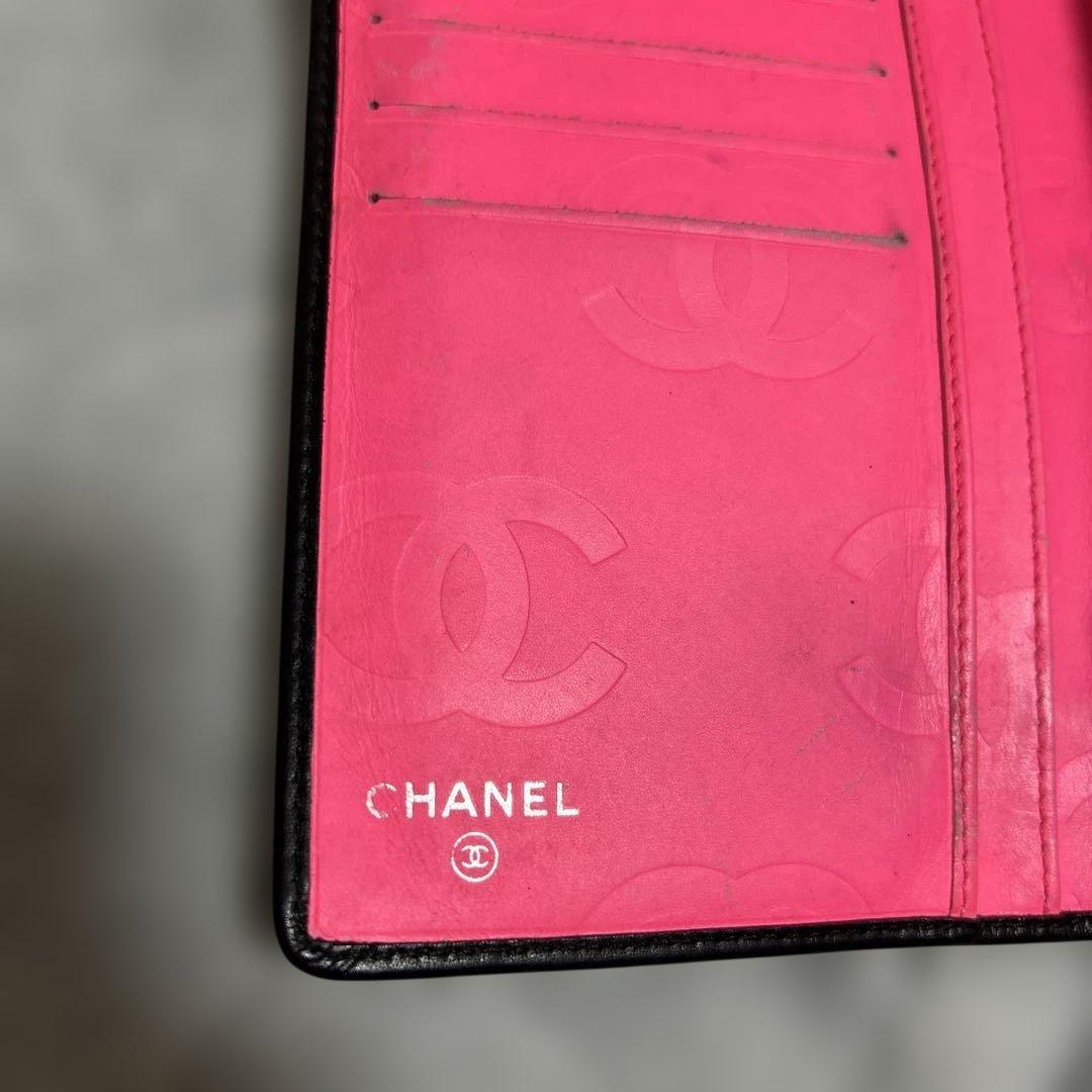 CHANEL ブラック カンボンライン 長財布