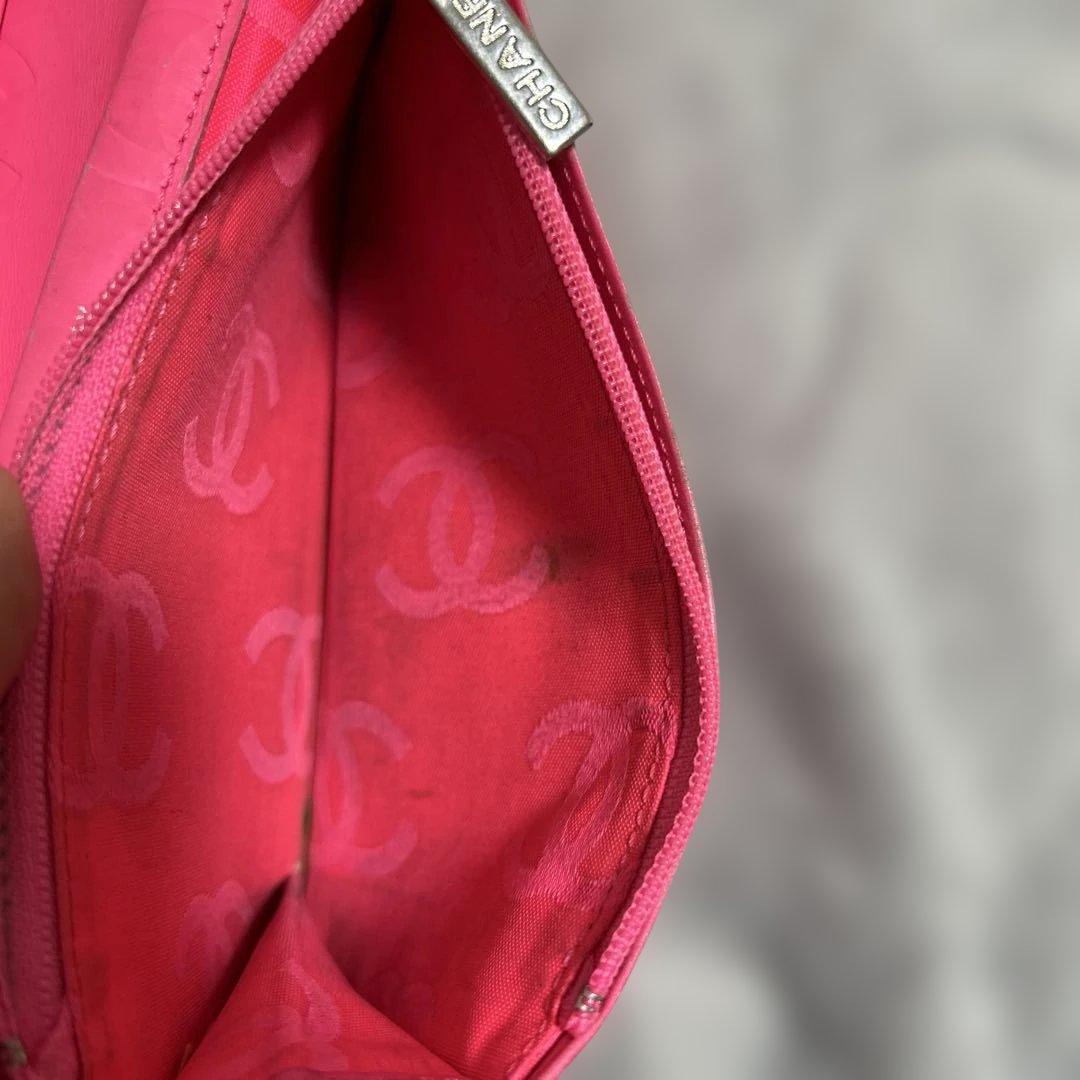 CHANEL ブラック カンボンライン 長財布