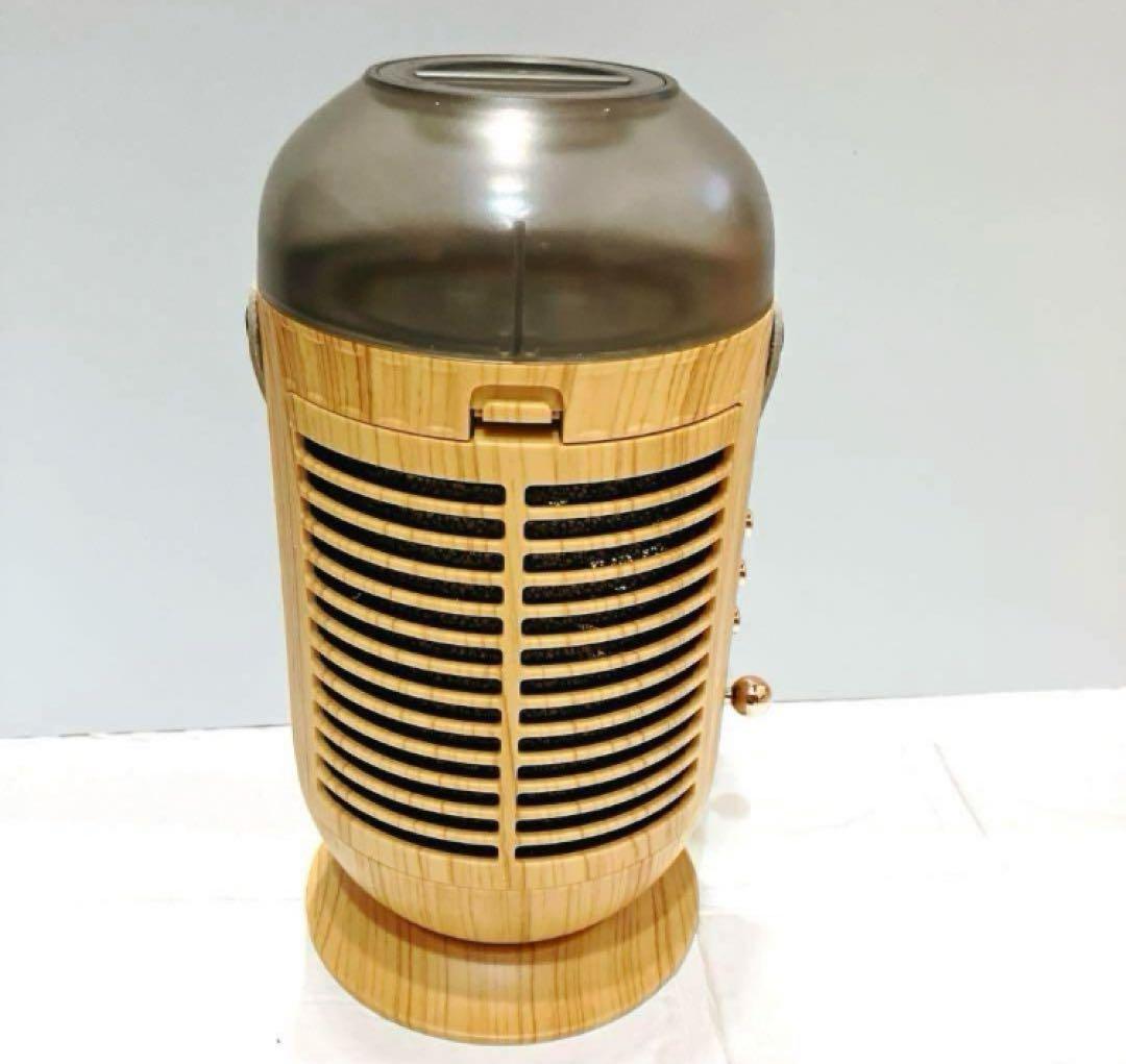 ✳️卓上冷風機　リモコン付き USBデスクトップ冷却ファン　木目