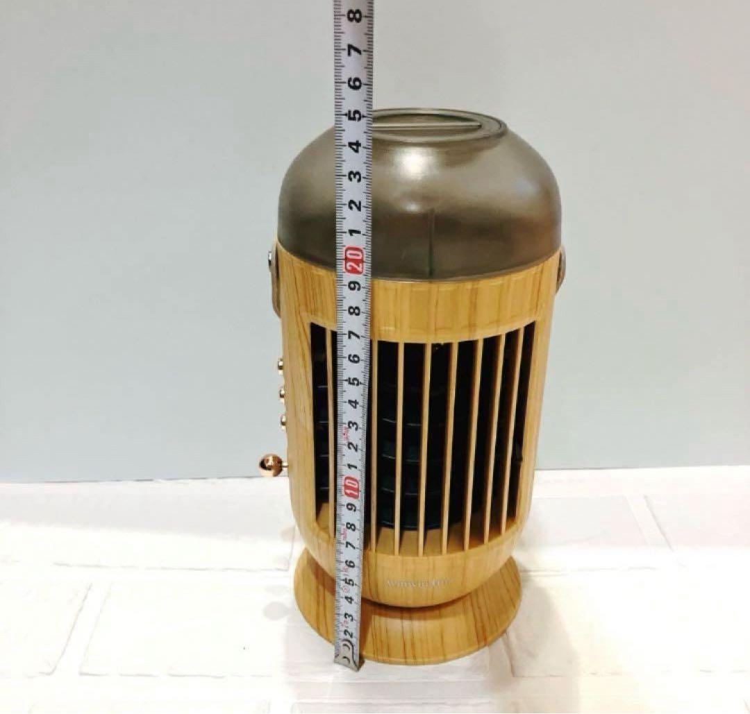 ✳️卓上冷風機　リモコン付き USBデスクトップ冷却ファン　木目