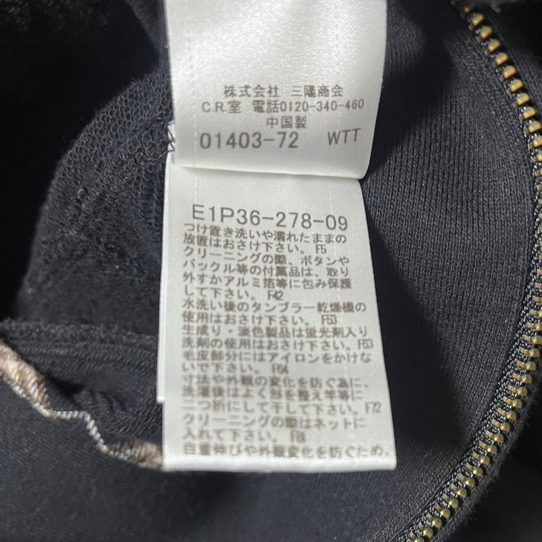 バーバリーロンドンブルーレーベル　ファー　ロングパーカー　ワンピース　黒　38