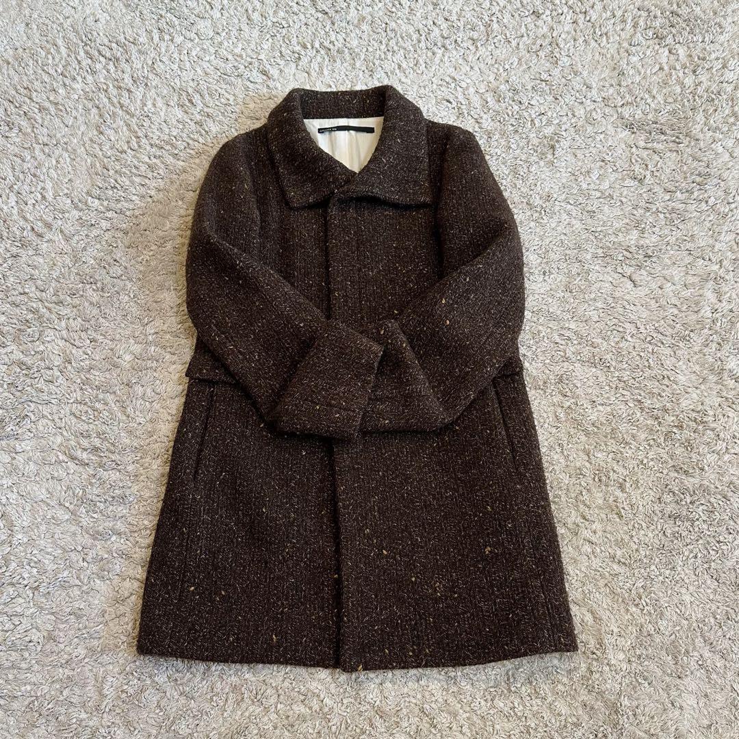 【ネップヤーン•ツイード／リネン×ウール】ギャルリーヴィー／ステンカラーコート