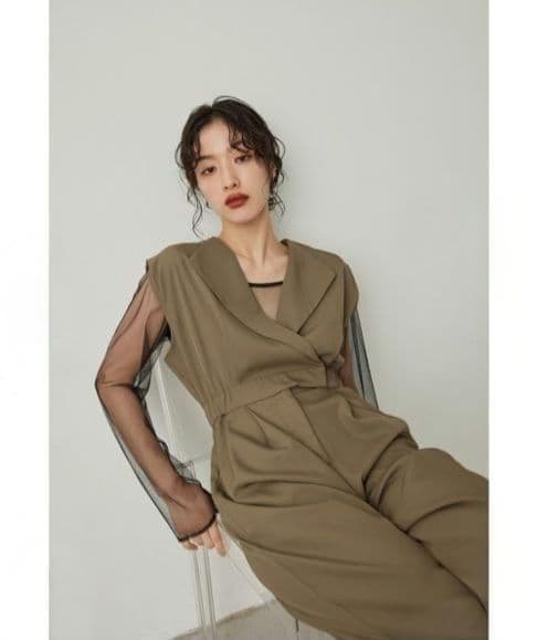 niana ニアナ スタンドアウトカラーオールインパンツ L 大きい ゆったり